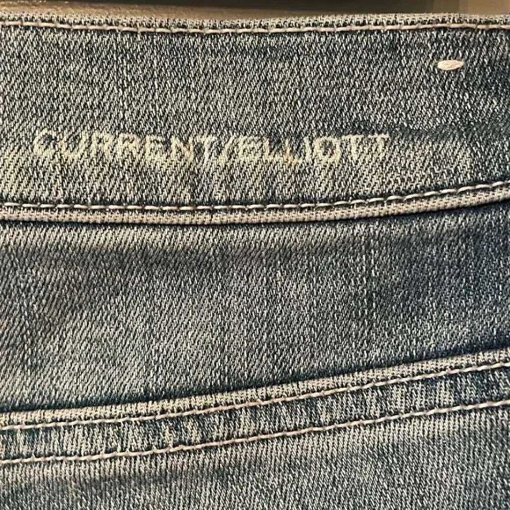 Current/Elliott Mid Rise Straight Leg Jeans Raw Cut Hem Size 24_6